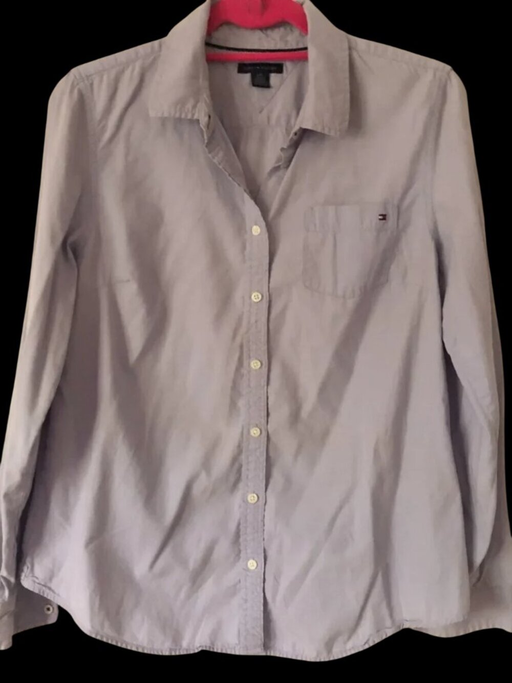 Tommy Hilfiger Relaxed 100% Cotton Women Long Sleeve Shirt Blue XL